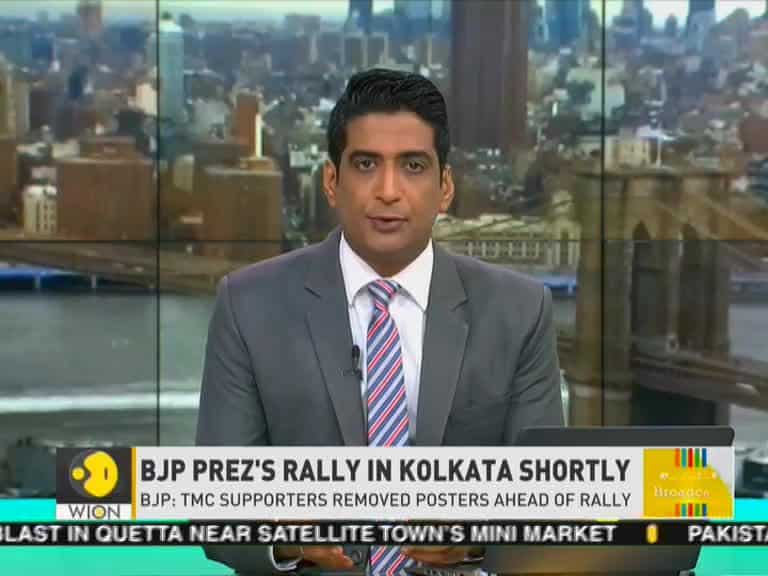 TMC supporters removed posters just before Amit Shah's rally, BJP claims