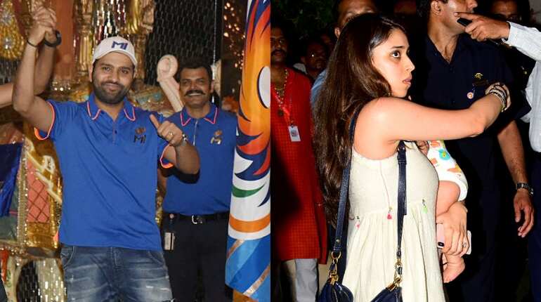 Rohit Sharma with wife Ritika and daughter