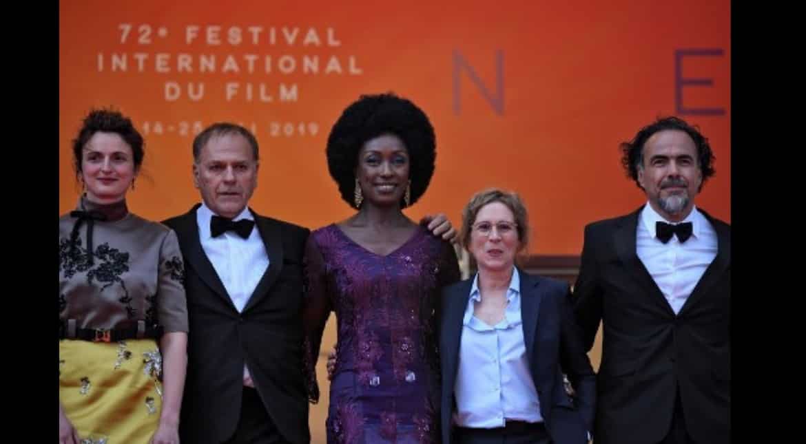 Italian director Alice Rohrwacher and other members of the jury on Cannes red carpet