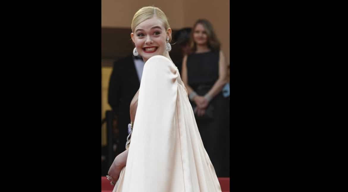 Elle Fanning on Cannes red carpet