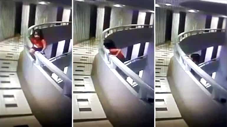 Five-year-old girl survives 100 feet  fall from eleventh floor of hotel after 'sleepwalking' over ledge