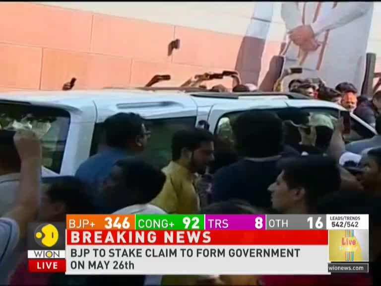 Lok Sabha Election 2019: BJP President Amit Shah arrives at BJP HQ, New Delhi