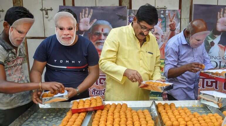 Buoyed by exit poll projections, BJP leaders order ladoos, motichoor cakes to celebrate win Buoyed by exit poll projections, BJP leaders order ladoos, motichoor cakes to celebrate win