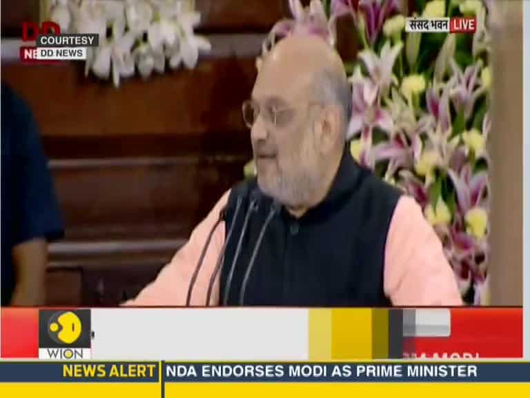 BJP President Amit Shah greets Narendra Modi for another term as PM