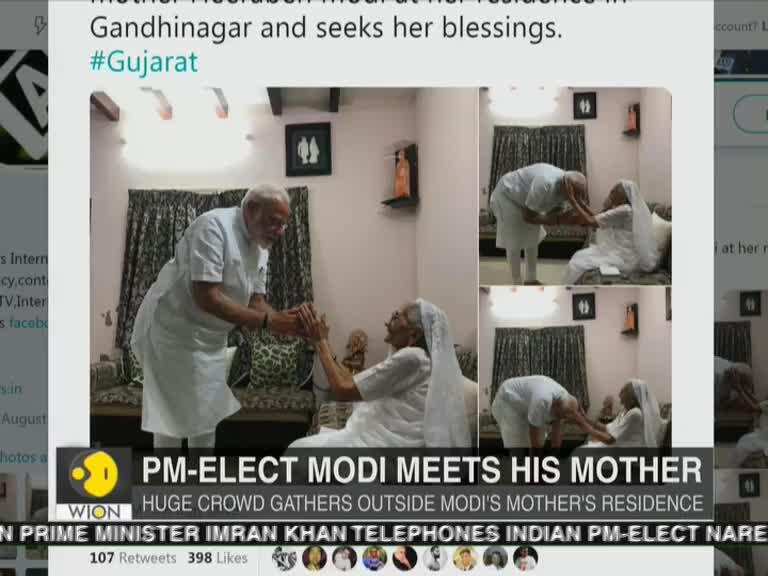 PM Modi meets his mother in Gandhi Nagar
