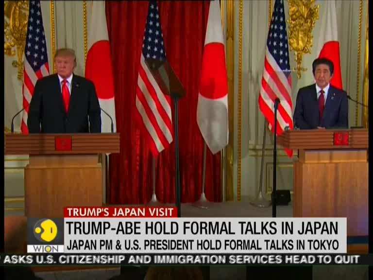 'Ties with Japan have never been better' says Donald Trump during formal meeting with Shinzo Abe