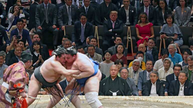 Trump honours Japanese sumo wrestler with 'Trump Award'