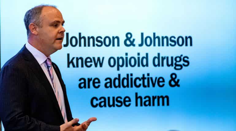 Johnson & Johnson's greed helped fuel US opioid crisis, Oklahoma claims at trial Johnson & Johnson's greed helped fuel US opioid crisis, Oklahoma claims at trial