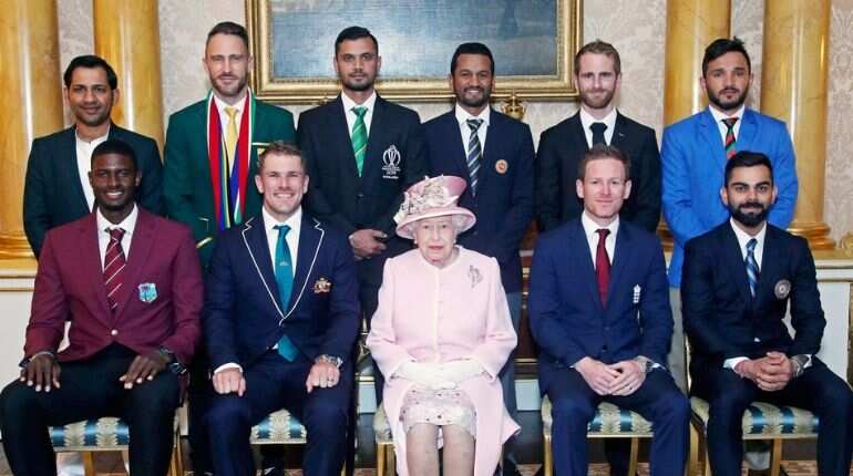Captains meet Queen Elizabeth before the commencement of Cricket World Cup 2019