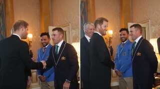 Prince Harry sledges Australian skipper Aaron Finch at Buckingham Palace
