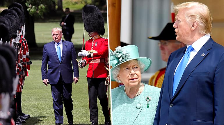 Donald Trump meets Queen Elizabeth, greeted with gun salute in London