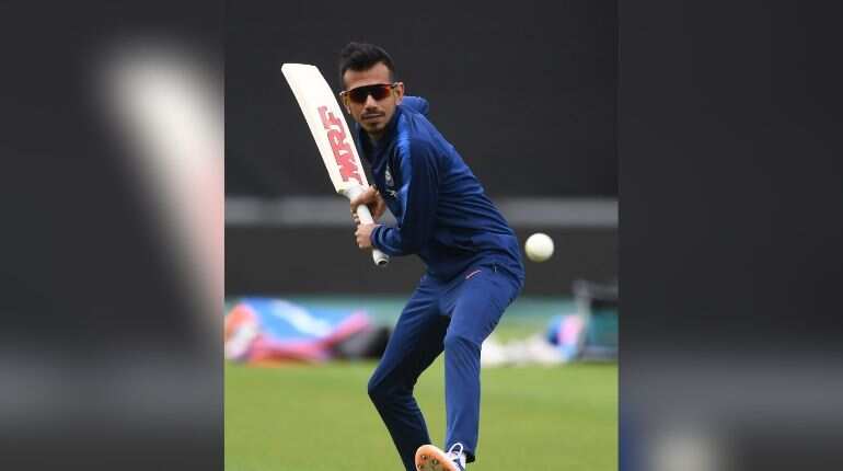Chahal with the bat