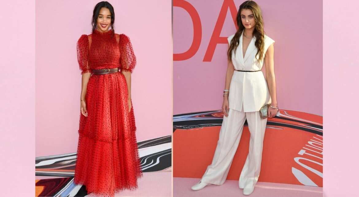 Models Laura Harrier and Taylor Hill