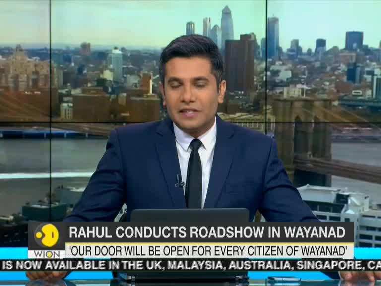 Congress President Rahul Gandhi conducts roadshow in Wayanad
