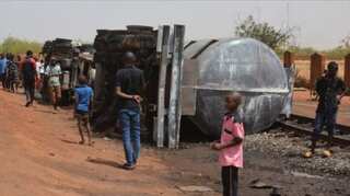 United States army vehicle damaged in mine explosion in Niger