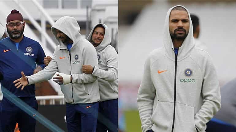 Watch: Injured Shikhar Dhawan during India's practice session ahead of New Zealand clash