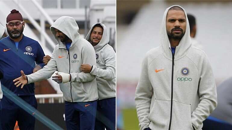 Watch: Injured Shikhar Dhawan during India's practice session ahead of New Zealand clash