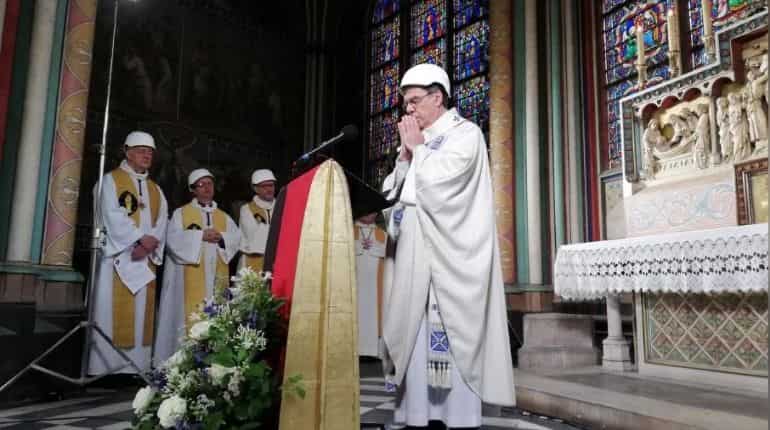 Archbishop of Paris Michel Aupetit led the service