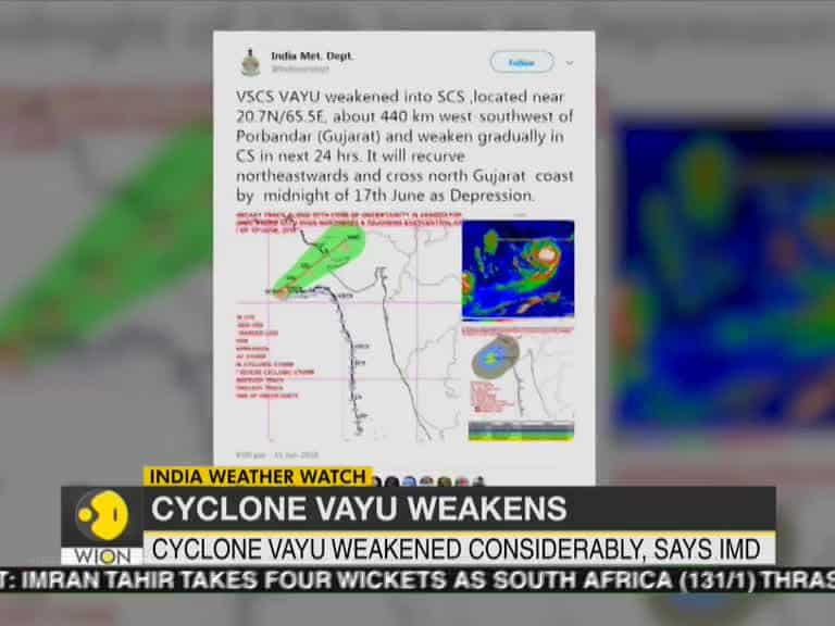 Cyclone Vayu to turn into depression