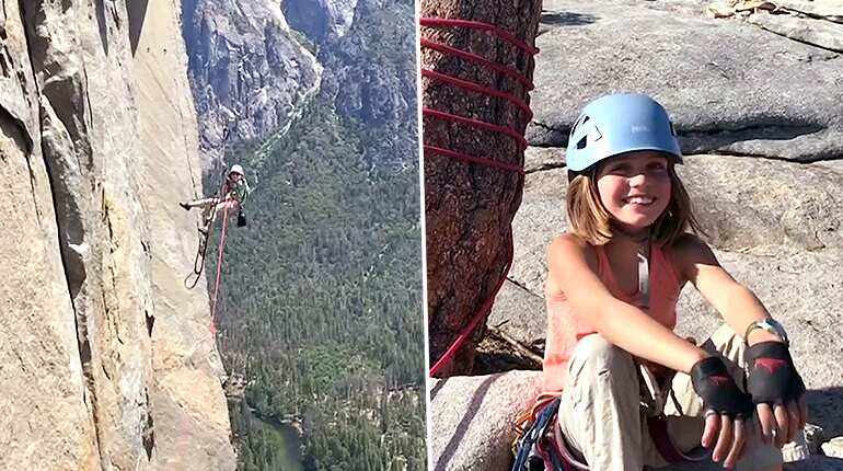 10-year-old American girl climbs 'The Nose' of El Capitan in Yosemite Park