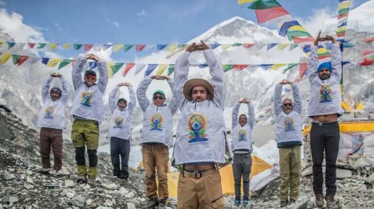 Yoga celebrated at Base Camp of Mount Everest