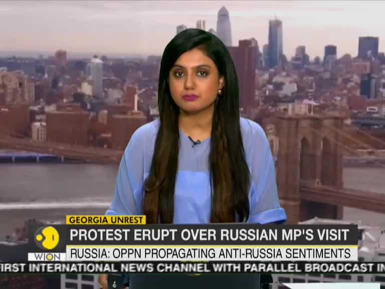 Georgians angry over Russian lawmaker's visit try to storm parliament