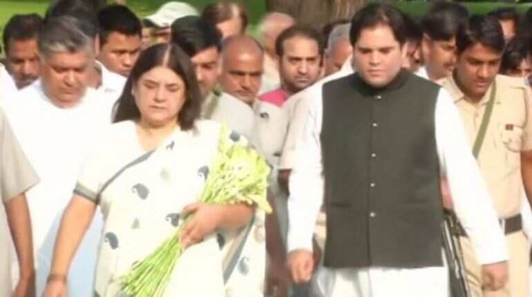Maneka, Varun Gandhi pay tribute to Sanjay Gandhi on his 39th death anniversary Maneka, Varun Gandhi pay tribute to Sanjay Gandhi on his 39th death anniversary