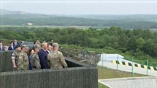Trump lands at demilitarised zone ahead of meeting with North Korea's Kim Jong-un