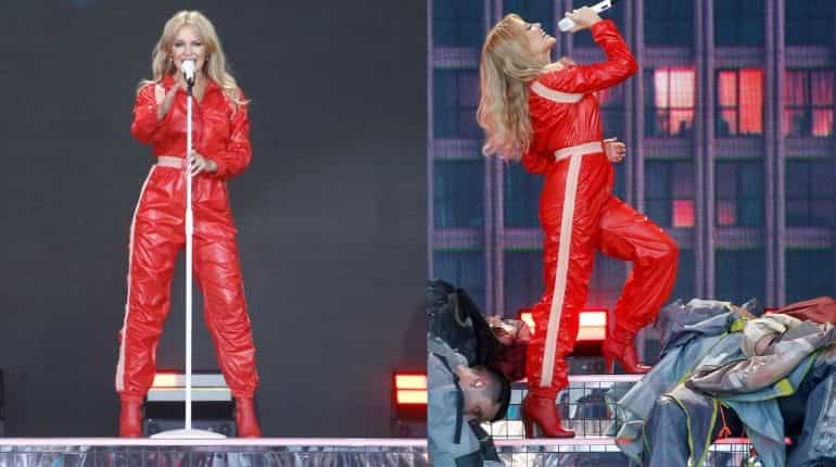 Kylie Minogue sparkles on Glastonbury stage 14 years after cancer battle Kylie Minogue sparkles on Glastonbury stage 14 years after cancer battle