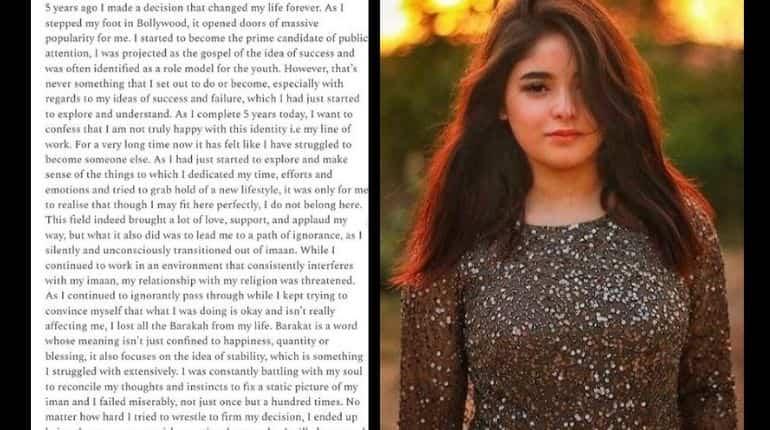 Zaira Wasim's decision to quit Bollywood receives mixed reactions Zaira Wasim's decision to quit Bollywood receives mixed reactions