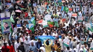 Pakistan-occupied-Kashmir government employees stage protest against its discriminatory financial policies