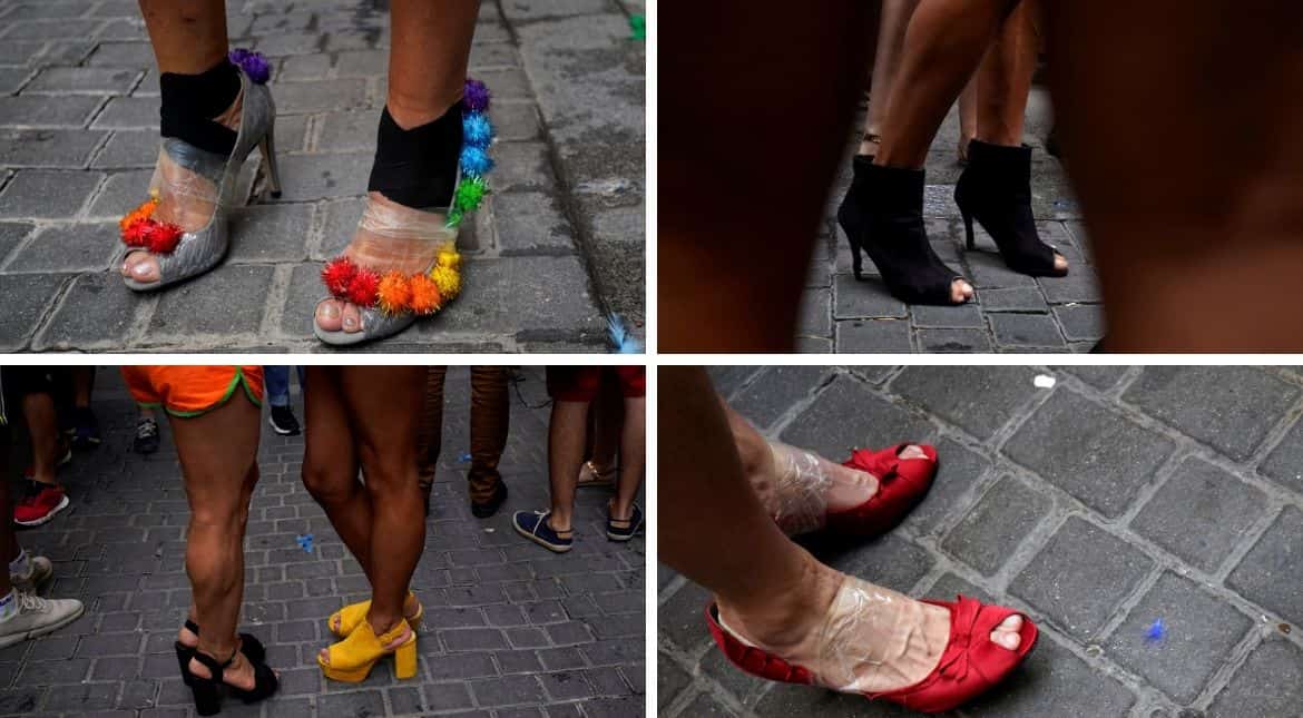 Heels getting measured