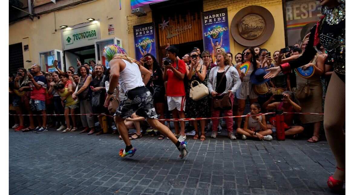 A contestant putting their best foot forward