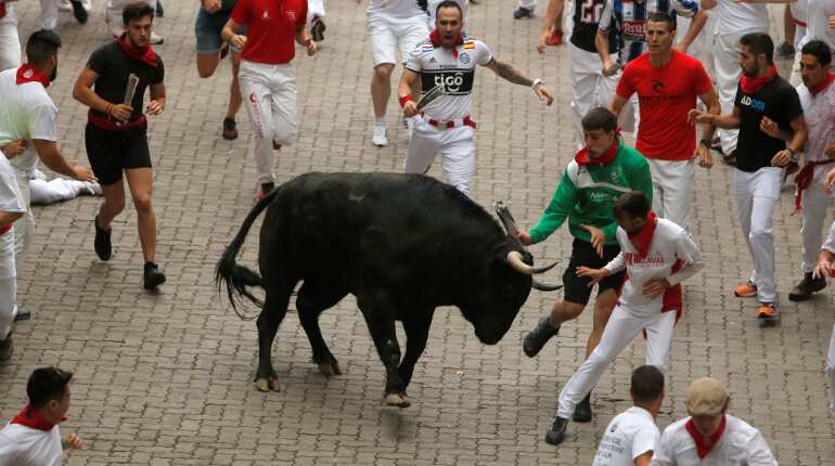 Three gored; 2 suffer head trauma on first day of Spanish bull-running festival Three gored; 2 suffer head trauma on first day of Spanish bull-running festival