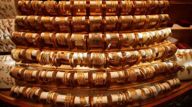 Gold edges up on weaker dollar, China data fuels growth concerns