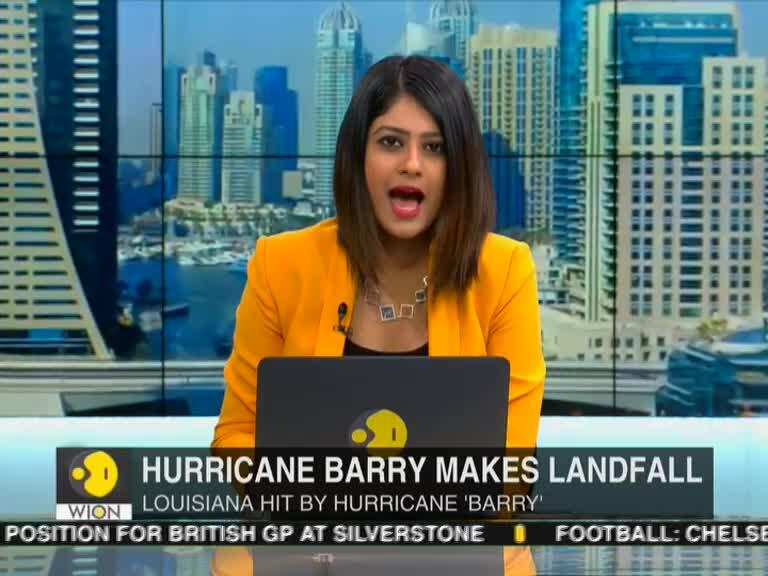 Barry makes landfall in Louisiana, weakening slightly to a tropical storm