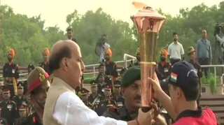 Defence Minister Rajnath Singh lights 'Victory Flame' to commemorate Kargil war