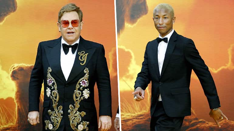 Elton John, Pharrell attend premiere of 'The Lion King' in London