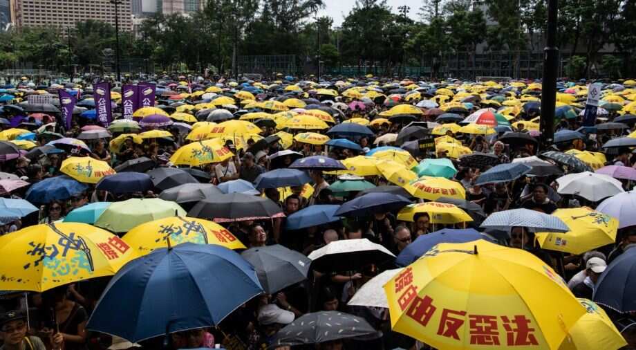 Hong Kong locks down as thousands gather for latest anti-extradition bill rally