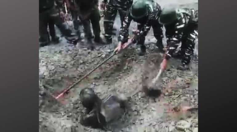 Jammu and Kashmir: CRPF rescues man trapped overnight in landslide Jammu and Kashmir: CRPF rescues man trapped overnight in landslide