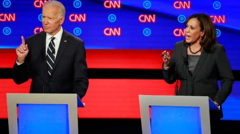 Joe Biden and Kamala Harris go on the attack in US Democratic debate