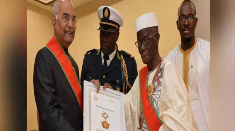 President Ram Nath Kovind conferred with National Order of Merit, Guinea's highest award President Ram Nath Kovind conferred with National Order of Merit, Guinea's highest award