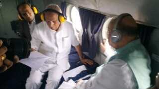 Home Minister Amit Shah conducts aerial survey of flood-hit Belagavi district in Karnataka