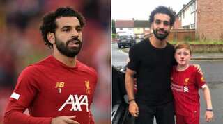 Mohamed Salah cheers up young fan who broke his nose trying to see him