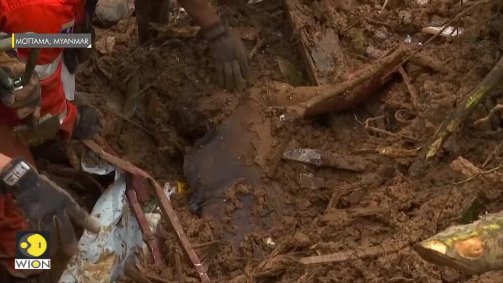 Bodies pulled out from landslide-struck town in southern Myanmar