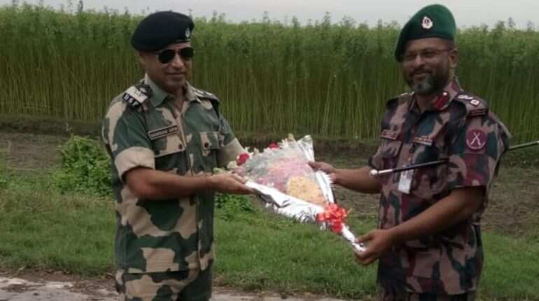 BSF, Bangladesh border guards exchange sweets on Eid