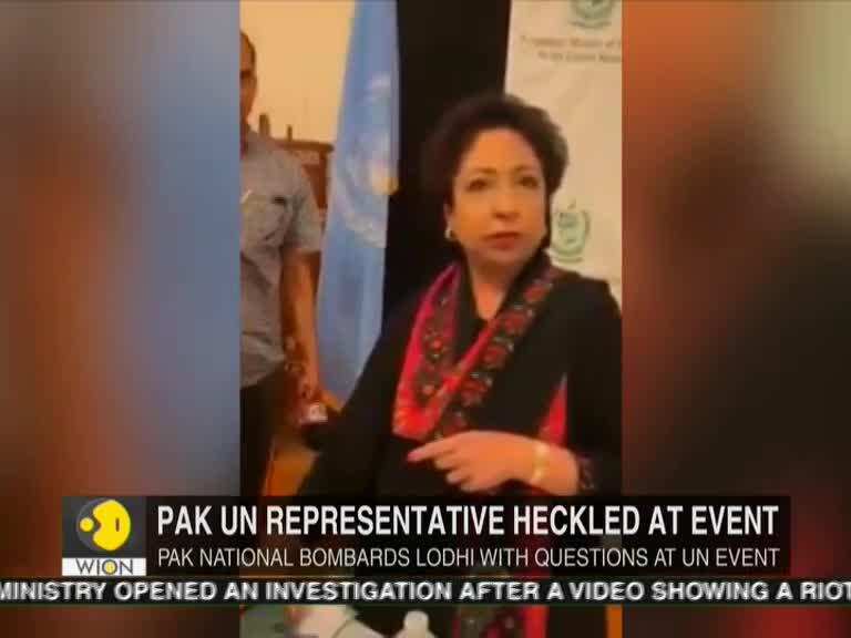 Pakistani heckles Pak UN representative Maleeha Lodhi at an event