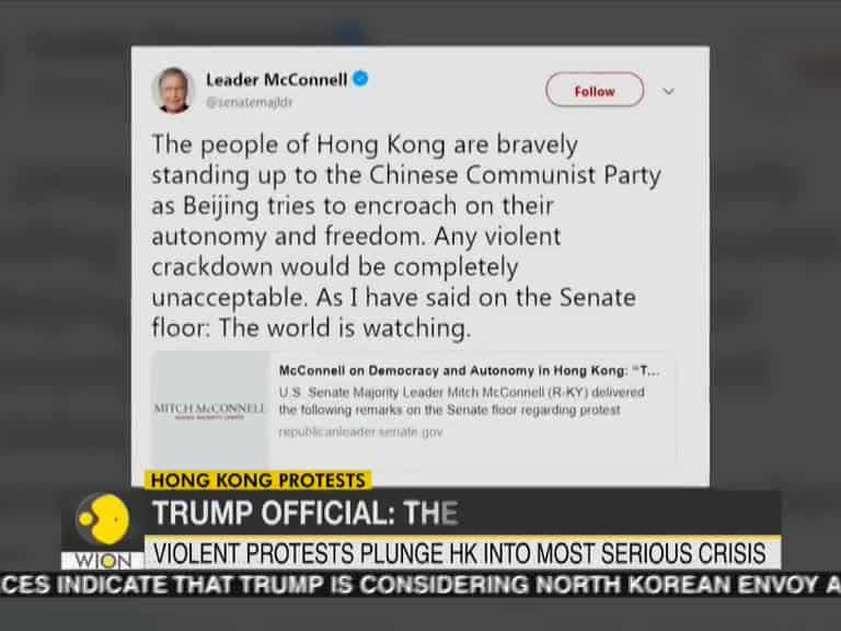 US reacts to Hong Kong protest