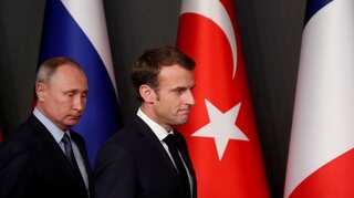 French president Emmanuel Macron seeks Ukraine progress from Russia's Vladimir Putin in rare pre-G7 talks