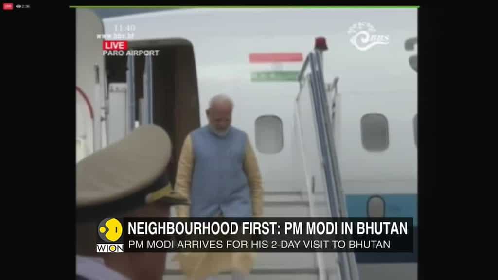 PM Modi on a two-days visit to Bhutan reaches Thimphu